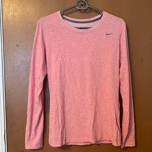 Pink Nike Dri-Fit long sleeve workout top. Size M